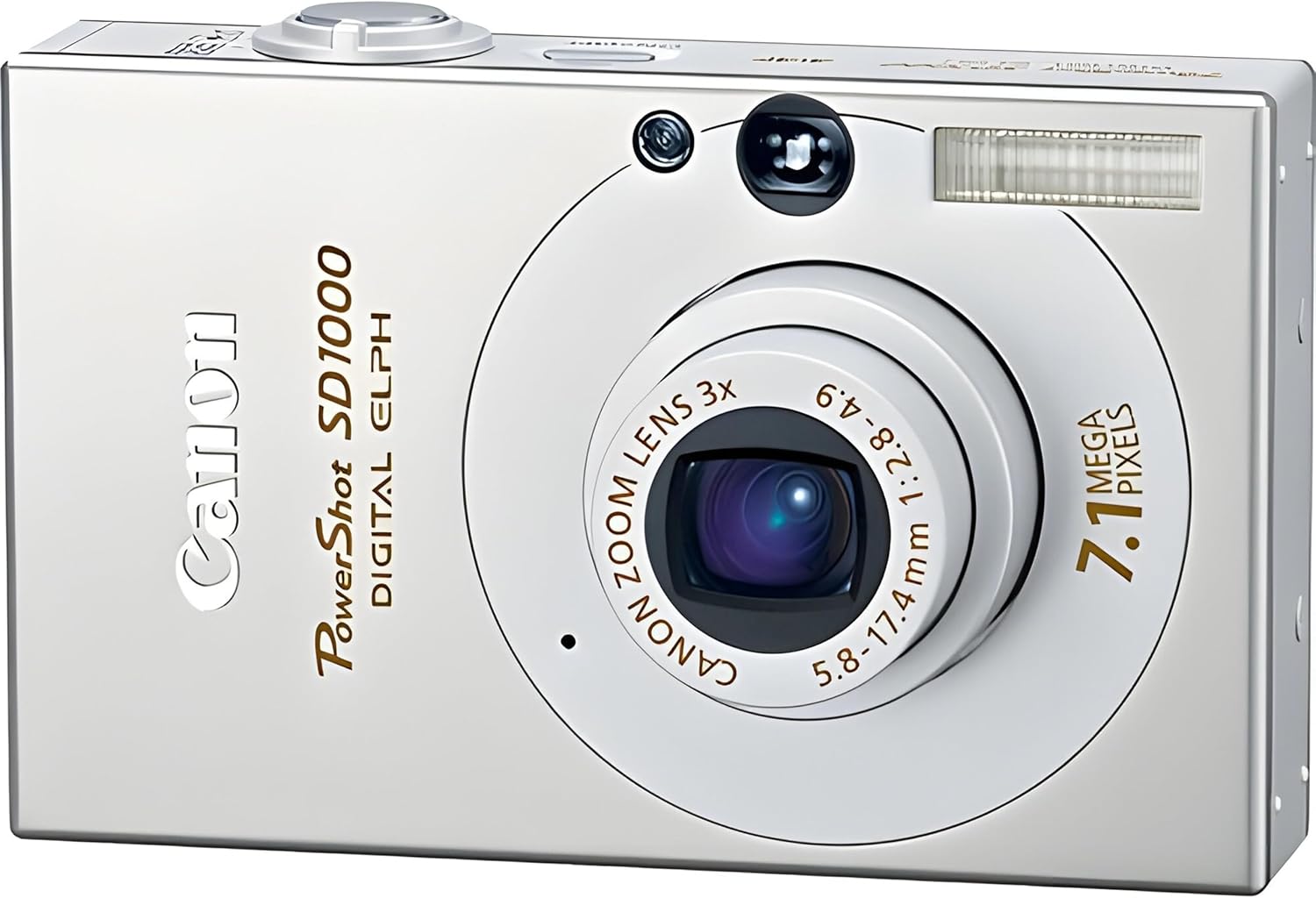 Canon PowerShot SD1000 7.1MP Digital Elph Camera with 3x Optical Zoom (Silver) Pre-Owned