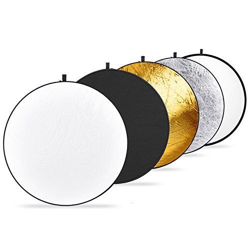 Reflector Panel 22in 5-in-1 Collapsible - Black, Gold, Silver, Translucent,& White
